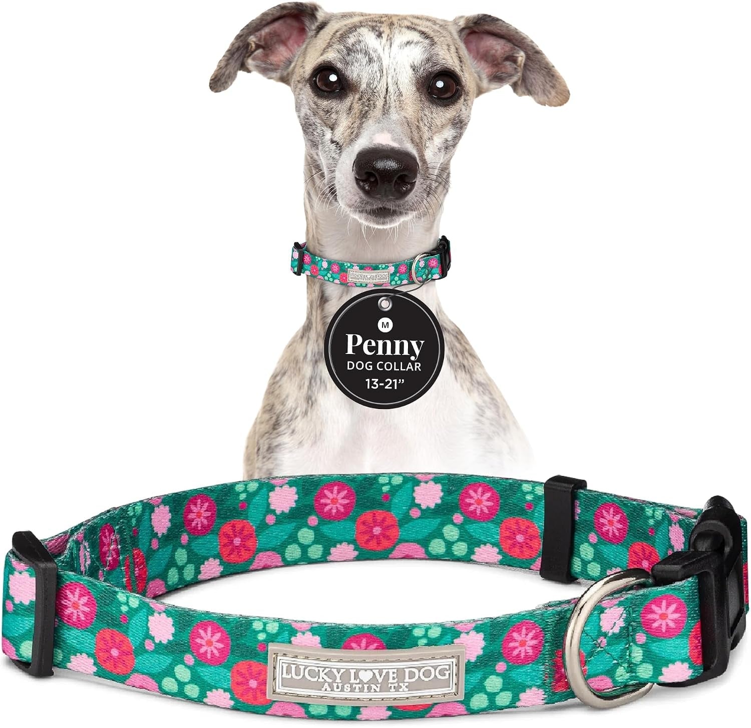 lucky-love-dog-easy-click-buckle-dog-collar-with-leash-set-combo-durable-comfortable-for-male-female-dogs-pet-collar-for-medium-dogs-secure-fit-blackbird-combo-medium