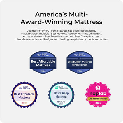 Coolnest 14 Inch King Size Mattress,Cooling Memory Foam Mattress | Cool Night Sleep, 5-Zone Ergo Support for Pressure Relief, Enhanced Breathability, Medium Feel, Certipur-Us Certified10
