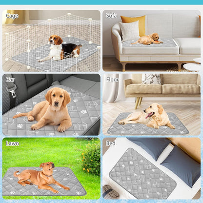KOOLTAIL Dog Cooling Mat, 35''*23'' Upgraded Endothermic Color Changing Arc-Chill Cooling Fiber for Summer, Non Slip Sleeping Blanket Pet Pads, Washable Non-Toxic Mats for Bed Floor Soft Crate8