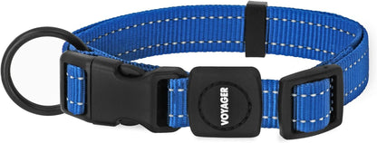 Best Pet Supplies Voyager Reflective Dog Leash or Collar with Neoprene Handle, for Small, Medium, and Large Breed Puppies, Cute and Heavy Duty for Walking, Running and Training - Royal Blue, S1