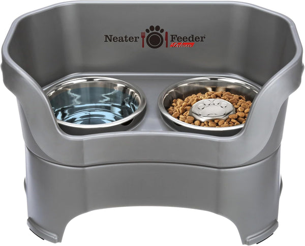 Neater Pet Brands Neater Feeder Deluxe Mess Proof Dog Bowls Elevated for Large Dogs over 40 Lbs, Made in USA, No Spill Raised Dog Food Bowl Stand Feeding Station, Food and Water Bowl Set, Black15