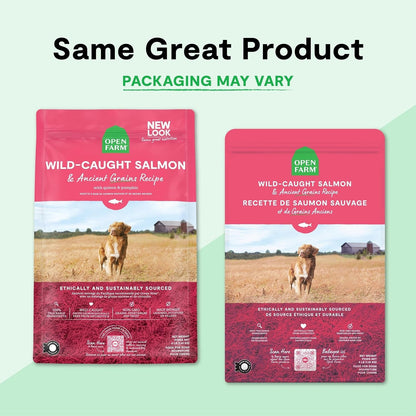 Open Farm Ancient Grains Dry Dog Food, Wild Caught Salmon Kibble, 22Lb Bag | All Life Stages, All Breed Sizes, Protein-Rich & Nutrient Dense, 100% Traceable Ingredients, Non-Gmo Fruits & Veggies.8