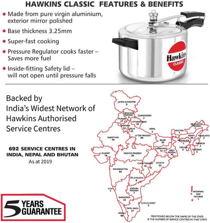 Aluminium 5 Litre Classic Pressure Cooker, Best Inner Lid Cooker, Silver (Cl50)3