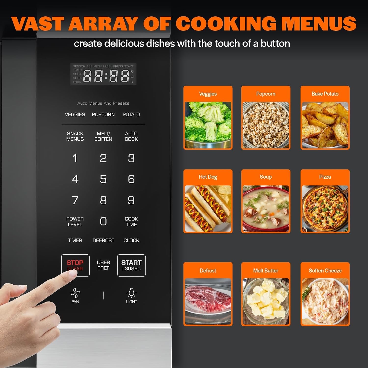 empava-1-7-cu-ft-over-the-range-microwave-1000w-silver-empv-30otr01-sensor-cooking-auto-menus-2-speed-300-cfm-venting-fan-10-power-levels-turntable-function-bright-cooktop-led-lighting