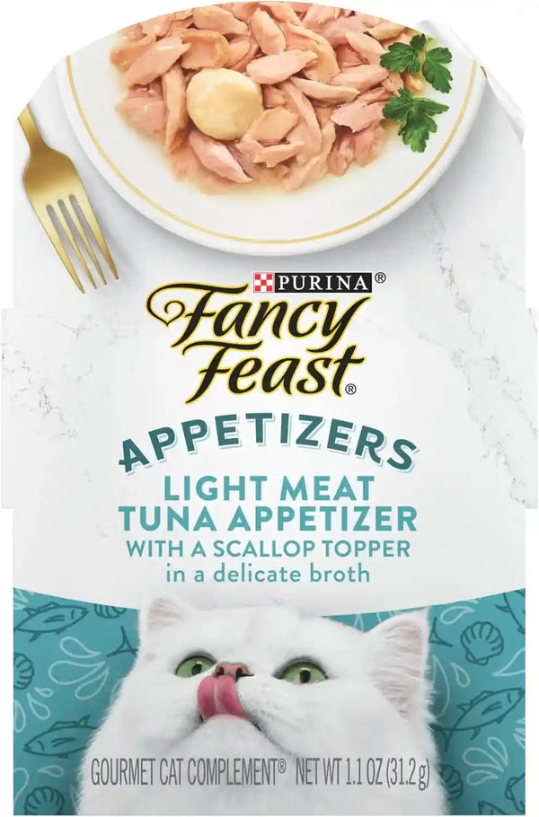 Purina Fancy Feast Appetizers, Tuna with Scallop Topper, 1.1 Oz, 10-Pack1