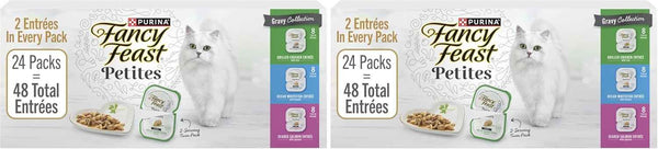 Purina Fancy Feast Gourmet Wet Cat Food Variety Pack, Petites Gravy Collection, Break-Apart Tubs, 48 Servings - (Pack of 24) 2.8 Oz. Tubs10