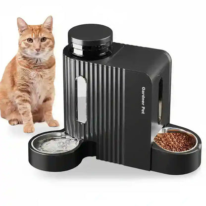 Automatic cat feeder with water bowl and dry food dispenser, ideal for pet care essentials9