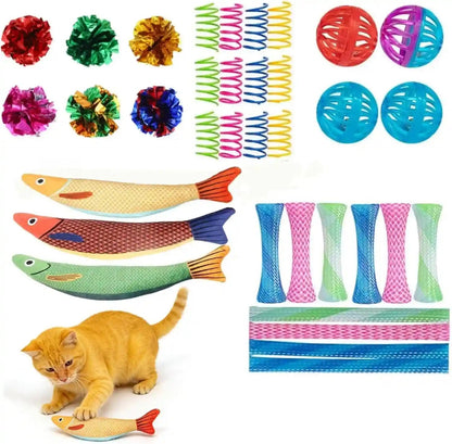 35Pack Cat Toys for Indoor Cats, Interactive Cat Toys with Catnip Toy, Kicker Toy, Crinkle Balls, Cat Ball Toy, Cat Spring Toy, Cat Chew Toy for Adult Cats & Kitten1