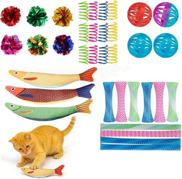 35Pack Cat Toys for Indoor Cats, Interactive Cat Toys with Catnip Toy, Kicker Toy, Crinkle Balls, Cat Ball Toy, Cat Spring Toy, Cat Chew Toy for Adult Cats & Kitten1