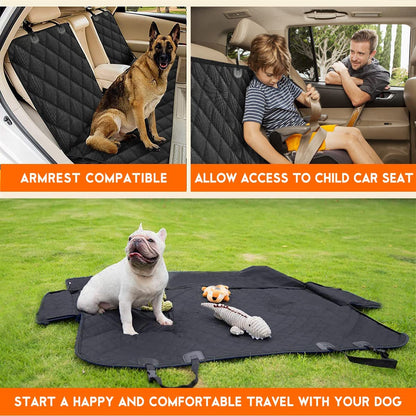 Yuntec Dog Car Seat Cover, Back Seat Cover for Dogs Pet Car Seat Protector | Waterproof Rear Seat Cover Durable Car Seat Cover, Fits Middle Armrest for Most Cars Suvs Trucks (53” Width)- Black6