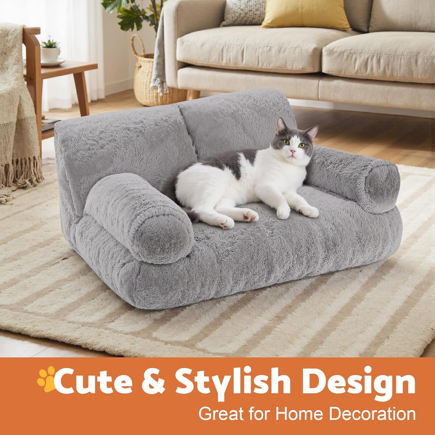 gimars-upgrade-large-cat-bed-for-indoor-cats-added-10-more-stuff-sponge-orthopedic-pet-couch-beds-with-bolstered-edges-fluffy-washable-removable-cover-anti-slip-base-grey-10-more-stuff-sponge-orthopedic-pet-couch-with-bolstered-edges-fluffy-washable-removable-cover-anti-slip-base