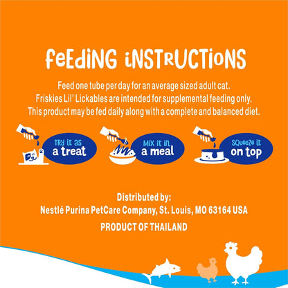 Friskies Purina Lil’ Lickables with Chicken, with Tuna or with Ocean Whitefish Variety Pack Lickable Cat Treats - 10 Oz (Pack of 20)6