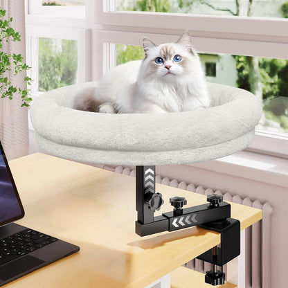 Desk Cat Bed, 18" Cat Bed for Desk, 360° Rotating, Dark Gray | Cat Bed Desk with Plush Cushion, Reinforced Frame and Adjustable Position for Home or Office Desks.9