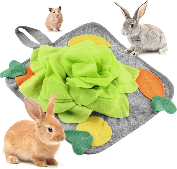 Rabbit Foraging Mat Interactive Bunny Snuffle Mat for Small Animals | Puzzle Toy Indoor Enrichment Feeding Mat 11.8" Treat Dispenser for Bunny Guinea Pigs, Ferrets, Chinchillas, Hamste, Puppies8