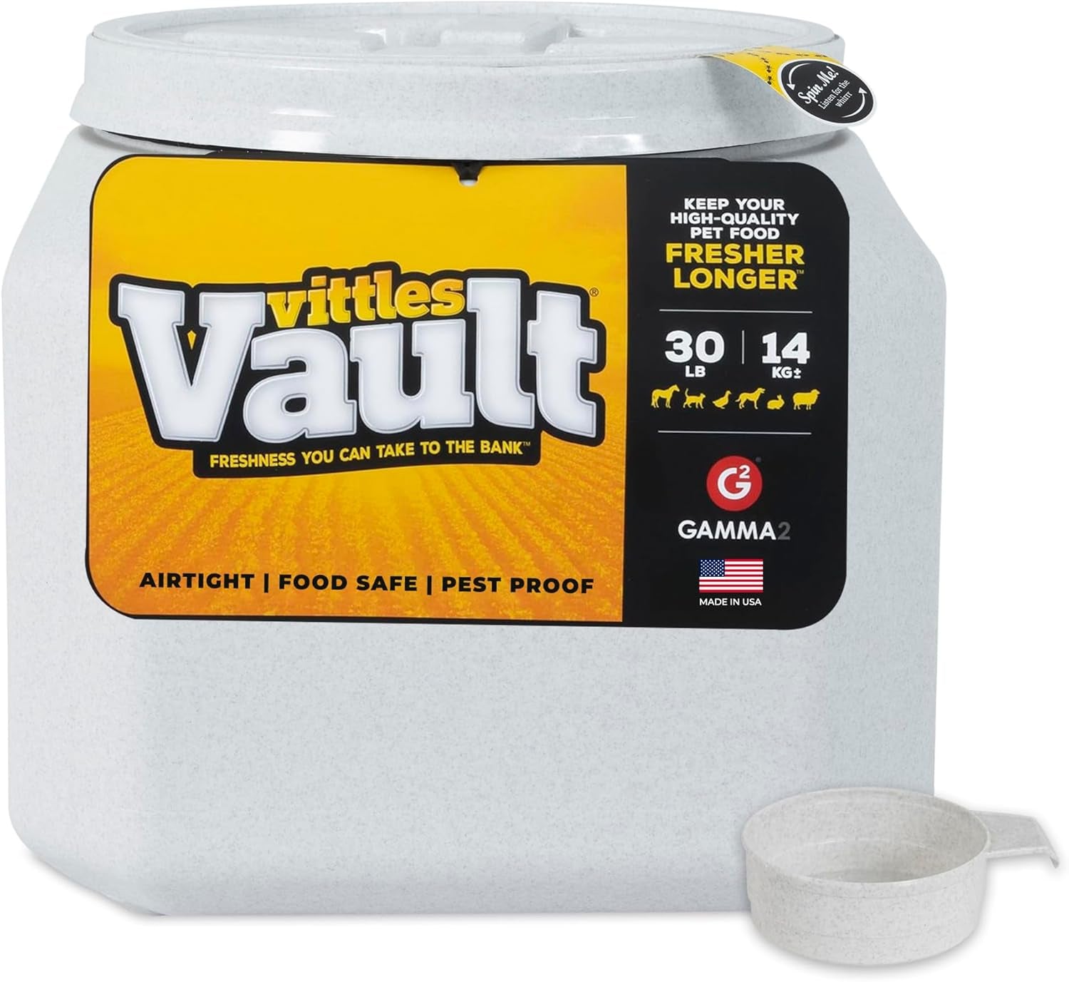 gamma2-vittles-vault-pet-food-storage-containers-sealed-dog-and-cat-food-storage-container-fits-up-to-25lbs-made-in-the-usa-12l-x-13-75h-made-in-usa-12-inch-long-by-13-75-inch-tall-airtight-lid-keeps-kibble-fresh-and-pests-out-a-durable-pantry-bin-design