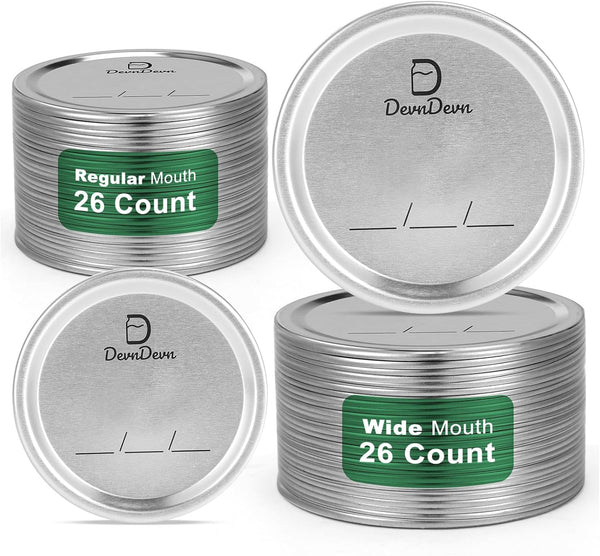 52 Pcs Canning Lids, Regular & Wide Mouth Mason Jar Lids Set, Canning Jar Lids for Ball & Kerr, Redefining Leak-Proof with Perfect Airtight Seal, Compatible with Electric Vacuum Sealers1