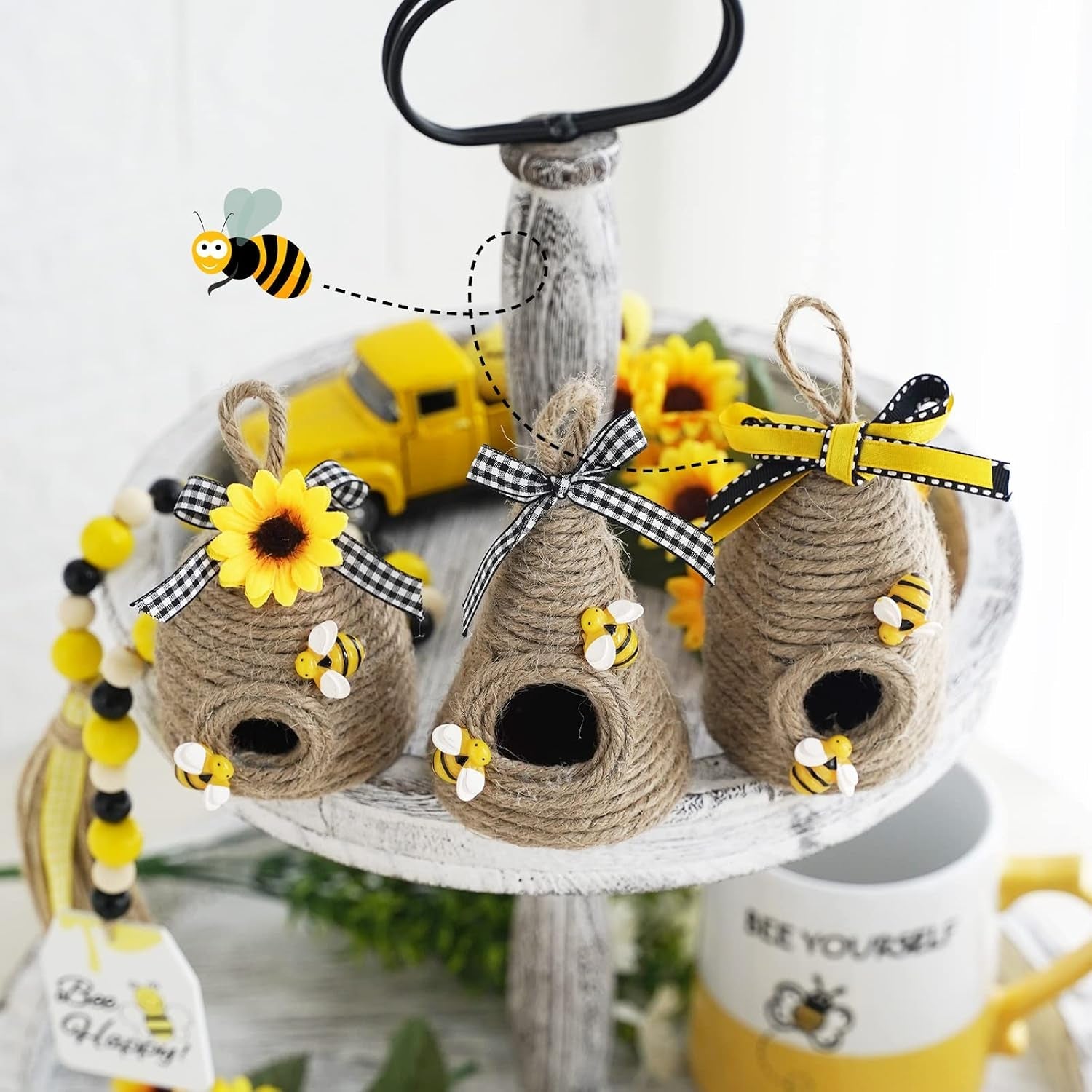 bee-hive-decor-bumble-bee-rustic-hive-natural-bee-house-bee-party-decor-3pa-bumble-bee-theme-party-decor-spring-summer-rustic-farmhouse-kitchecn-table-decorations-honey-bee-tiered-tray-decoration