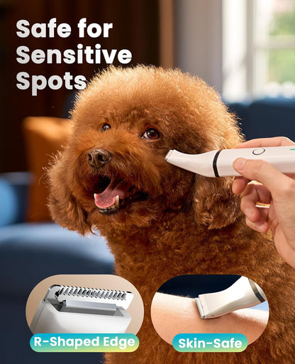 Oneisall Dog Paw Trimmer, Small Dog Clippers with Double Blades | Low Noise, Gentle Skin-Friendly Design, Cordless Precision Pet Hair Trimmer for Grooming, for Paws, Eyes, Ears, Face, Rump4