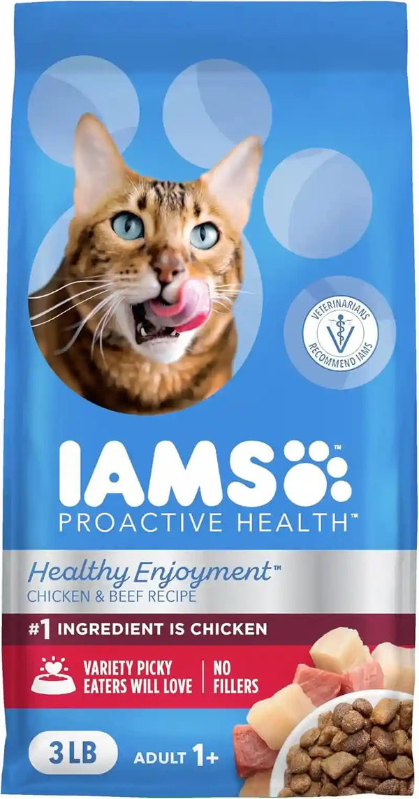 IAMS Healthy Enjoyment Dry Cat Food, Chicken & Salmon Recipe, 3 Lb | Vet-Recommended, Real Chicken #1 Ingredient, Natural Fiber & Prebiotics, Supports Immune & Digestive Health, Muscle Care13