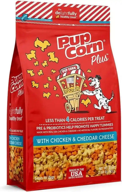 Pup Corn plus - Puffed Dog Treats with Prebiotics and Probiotics - Chicken & Cheddar Cheese (24Oz) - Made in USA19