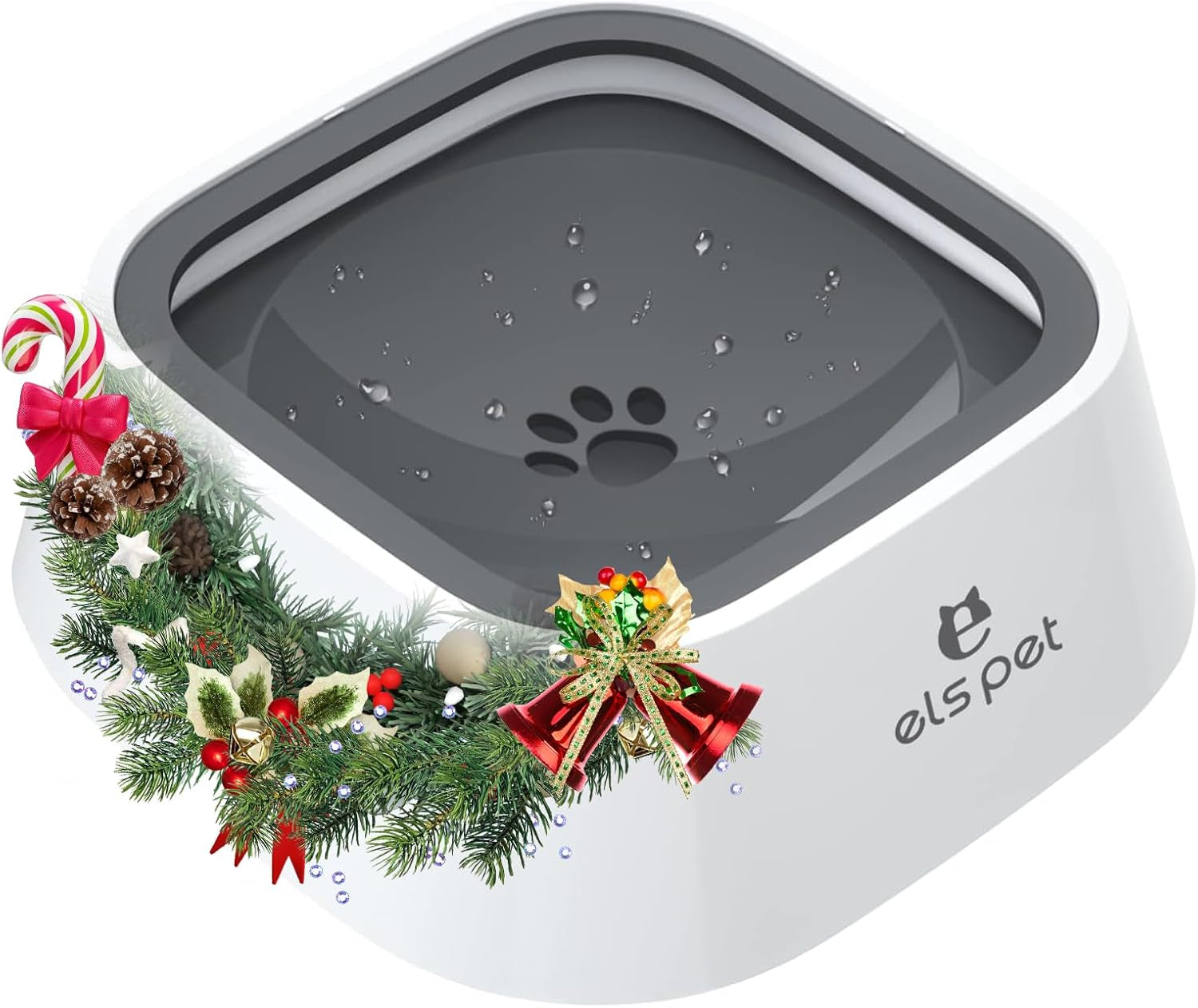 els-pet-grey-70oz-2l-no-spill-dog-cat-bowl-carbon-filter-water-dispenser-70oz-2l-floating-disk-slow-drink-activated-carbon-filter-dual-spill-proof-anti-slip-dishwasher-safe-medium-large-dogs