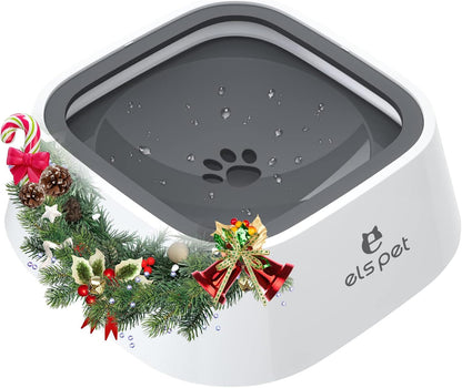 ELS PET Grey 70Oz 2L No Spill Dog Cat Bowl Carbon Filter Water Dispenser | 70Oz 2L, Floating Disk Slow Drink, Activated Carbon Filter, Dual Spill Proof, anti Slip, Dishwasher Safe, Medium Large Dogs9