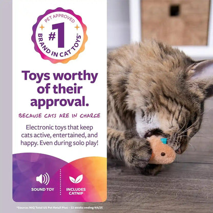 Smartykat Chickadee Chirp Electronic Sound Cat Toy, Contains Catnip, Battery Powered - Light Brown, One Size2