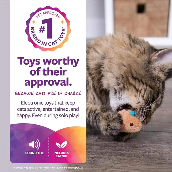 Smartykat Chickadee Chirp Electronic Sound Cat Toy, Contains Catnip, Battery Powered - Light Brown, One Size2