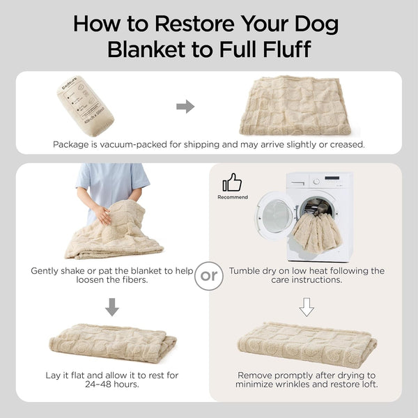 Bedsure Dog Blanket for Small Dogs Puppy Cats with Soft Fleece 25X35 White | 300GSM Fuzzy Jacquard Doggy Kitten Blanket Washable for Crate Cage, Pet Bed, Indoor Cats, Puppy Essentials, Cute Dog Gift5