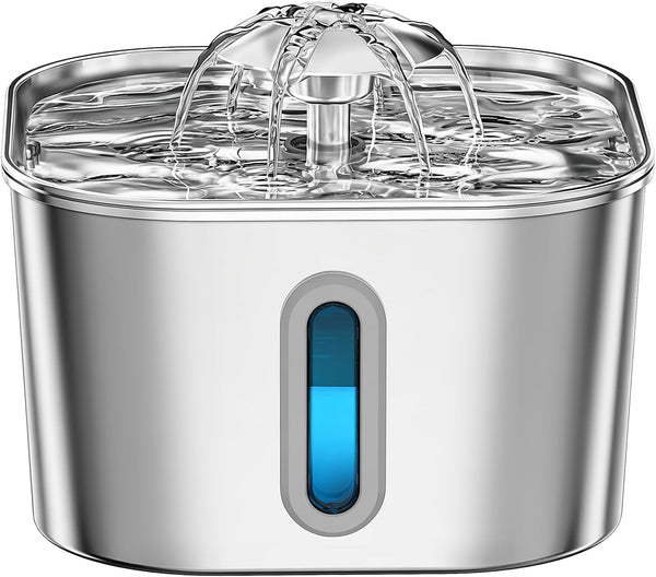 Cat Water Fountain Stainless Steel 74Oz/2.2L with 3 Filters & 3 Sponges | Indoor Pet Water Dispenser-Automatic Silent Small Dog Fountains for Drinking-Auto Metal Watering Bowls-Gifts for Kitty Animal9