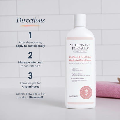 Veterinary Formula Clinical Care Hot Spot & Itch Relief Conditioner, 16 Oz | Medicated Oatmeal Formula Conditions the Skin and Helps Alleviate Itching in Dogs and Cats5