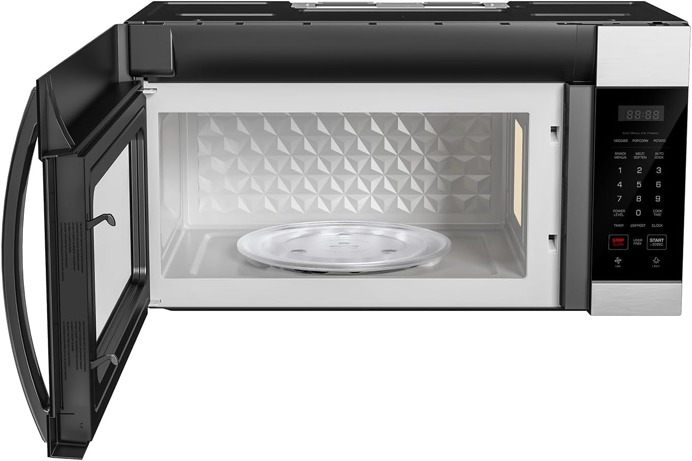 empava-1-7-cu-ft-over-the-range-microwave-1000w-silver-empv-30otr01-sensor-cooking-auto-menus-2-speed-300-cfm-venting-fan-10-power-levels-turntable-function-bright-cooktop-led-lighting