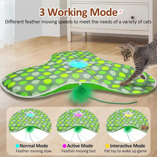 Sofolor Interactive Cat Toy, Automatic Cat Toys for Indoor Cats, Hide and Seek Cat Toy with Motion Activated, Moving Feather, Chirping, USB Rechargeable4