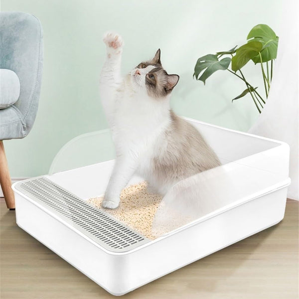Pet Supplies, Large Open Cat Litter Box with High Sides & Scoop, Tool-Free Assembly3