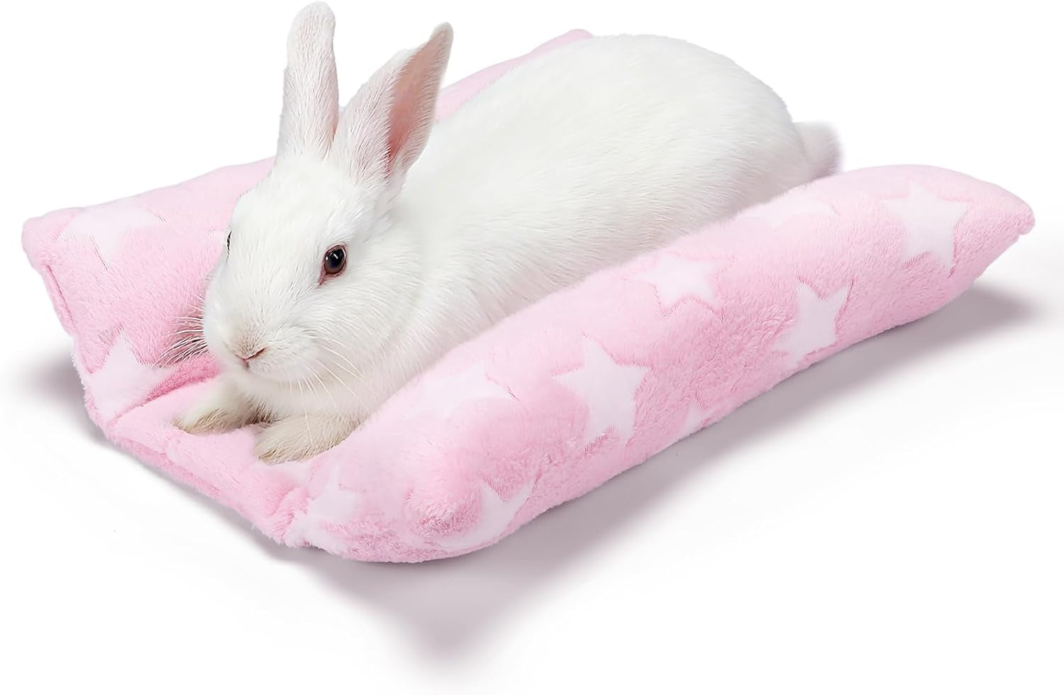 mewtogo-15-7-x-14-bunny-bed-for-rabbit-cage-thickened-soft-prevent-sore-hocks-plush-mat-with-cotton-lounger-pillows-small-animal-flop-mat-for-hutch-sleeping-indoor-gray-star