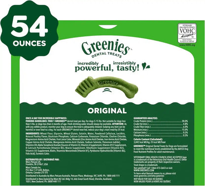 Greenies Teenie Original Natural Dental Dog Treats, Chicken, 192 Count | Clinically-Proven, Veterinarian-Recommended, 47% Less Tartar & 40% Less Plaque in 28 Days, for Dogs 5-15 Lbs, 54 Oz. Pack10