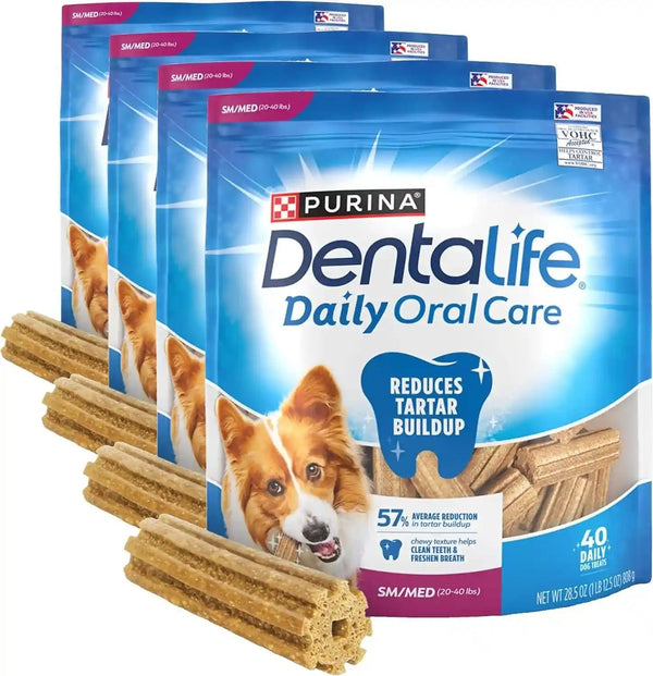 Dentalife Daily Oral Care Dog Treats for Small and Medium Dogs, Chewy Dental Treat to Freshen Breath and Fight Tartar, Chicken Flavor - 40 Ct. Pouch12