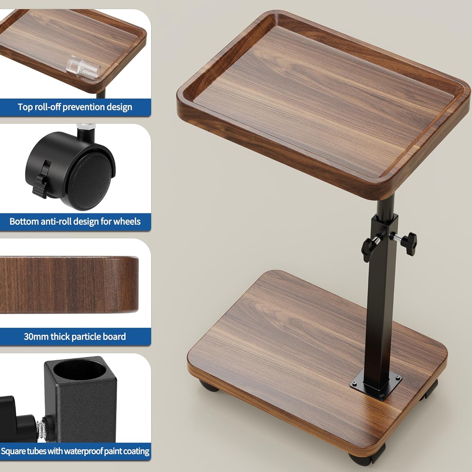 c-table-end-table-adjustable-height-360-swivel-tv-tray-table-for-small-spaces-side-tables-with-wheels-for-living-room-and-bedroom-bed-walnut