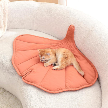 Letalong 31 X 25 Inch Leaf Shaped Cotton Cat Bed Pad, Warming Cat Mat, Pet Warming Pad for Cats, Warmer Mat for Feral and Indoor Cats, 2025 Enlarged and Thickened Leaf Beds6
