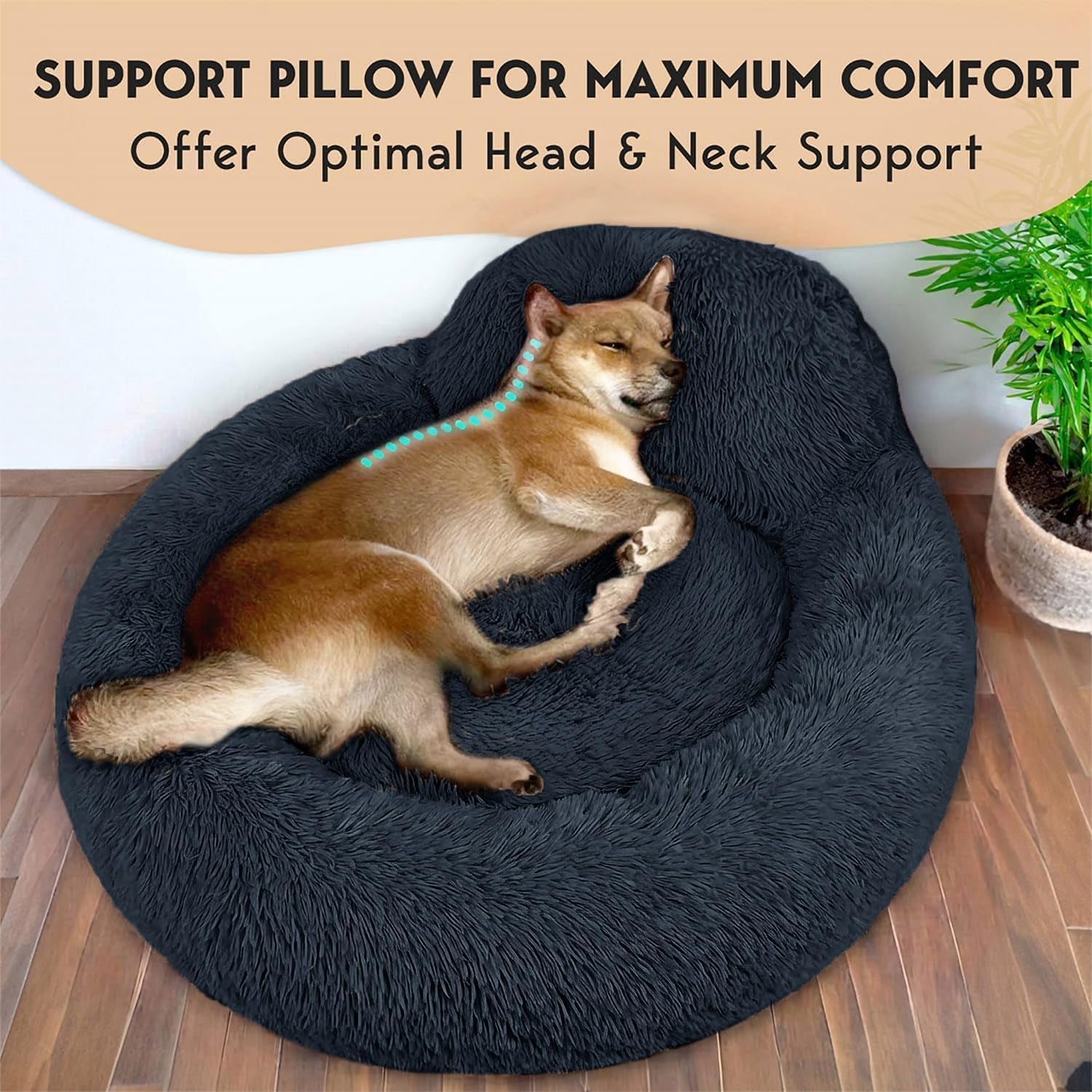 petjett-calming-dog-bed-medium-size-dog-30-donut-bed-washable-dog-bed-anti-slip-super-soft-fluffy-plush-round-dog-bed-anti-anxiety-premium-comfort-pet-bed-fits-dogs-upto-45-lbs-dark-grey