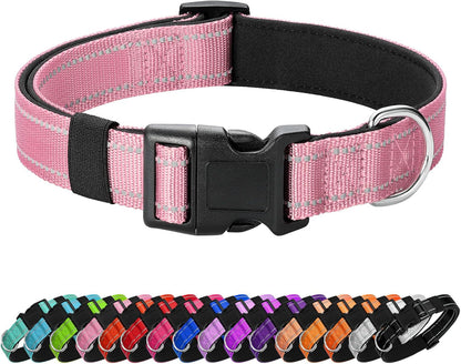 Reflective Dog Collar Padded with Soft Neoprene Breathable Quick Release Basic Dog Collars for Medium Dogs Purple Girl10