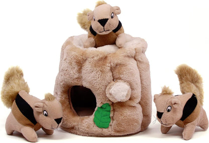 Outward Hound Hide-A-Squirrel Dog Toy – Interactive 2‑In‑1 Plush Puzzle with 6 Squeaky Removable Squirrels, X-Large9