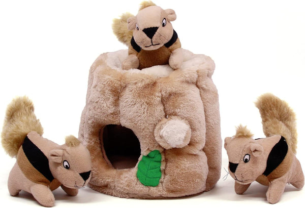 Outward Hound Hide-A-Squirrel Dog Toy – Interactive 2‑In‑1 Plush Puzzle with 6 Squeaky Removable Squirrels, X-Large9