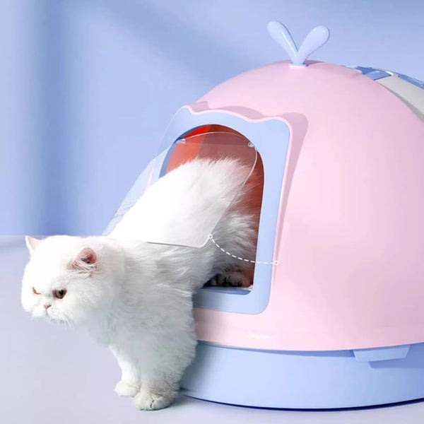 Pet Supplies, Covered Cat Litter Box with Scoop,Top Entry Anti-Splash Design For(Gray)5