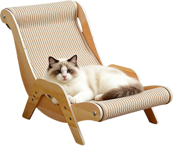 Extra Large Cat Scratching Lounge - Multi-Layer Solid Wood & Sisal, XXL Cat Scratcher and Bed for Large Cats, Furniture Protector with 110Lb Capacity1