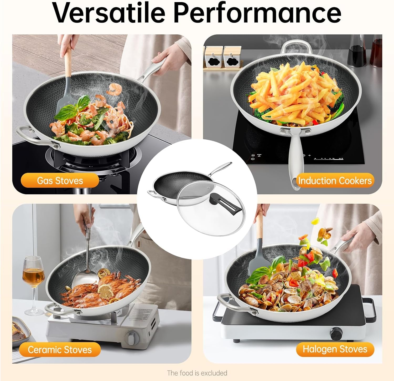 13-4-inch-skillet-nonstick-316-stainless-steel-nonstick-wok-pan-with-lid-honeycomb-stir-fry-skillet-stir-fry-wok-with-lid-suitable-for-gas-stoves-induction-cookers-and-ceramic-stove