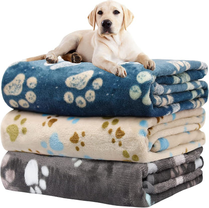 Rezutan Dog Blankets for 3 Pack Large Medium Pet Cat, Soft Fuzzy Washable Blanket, Comfort Flannel Suitable for Dogs Kennels & Beds, Sofas, Furniture, Gifts Puppy Essentials, 41 X 31 Inch, Black16