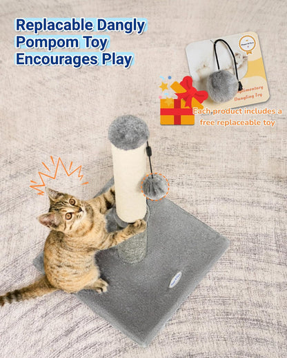 Cat Scratching Post, Cat Scratchers for Indoor Cats, with Toys | for Kitten & Medium Cats, Sisal & Carpet in One for Various Scratching Needs, Solid Structure, Extra Free Toy, Light Gray5