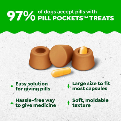 Greenies Pill Pockets Large Size Dog Treats, Peanut Butter, 15.8 Oz | Vet-Recommended, Capsule Size, Low Calorie, Odor Masking, Stress- and Mess-Free Medication Experience3