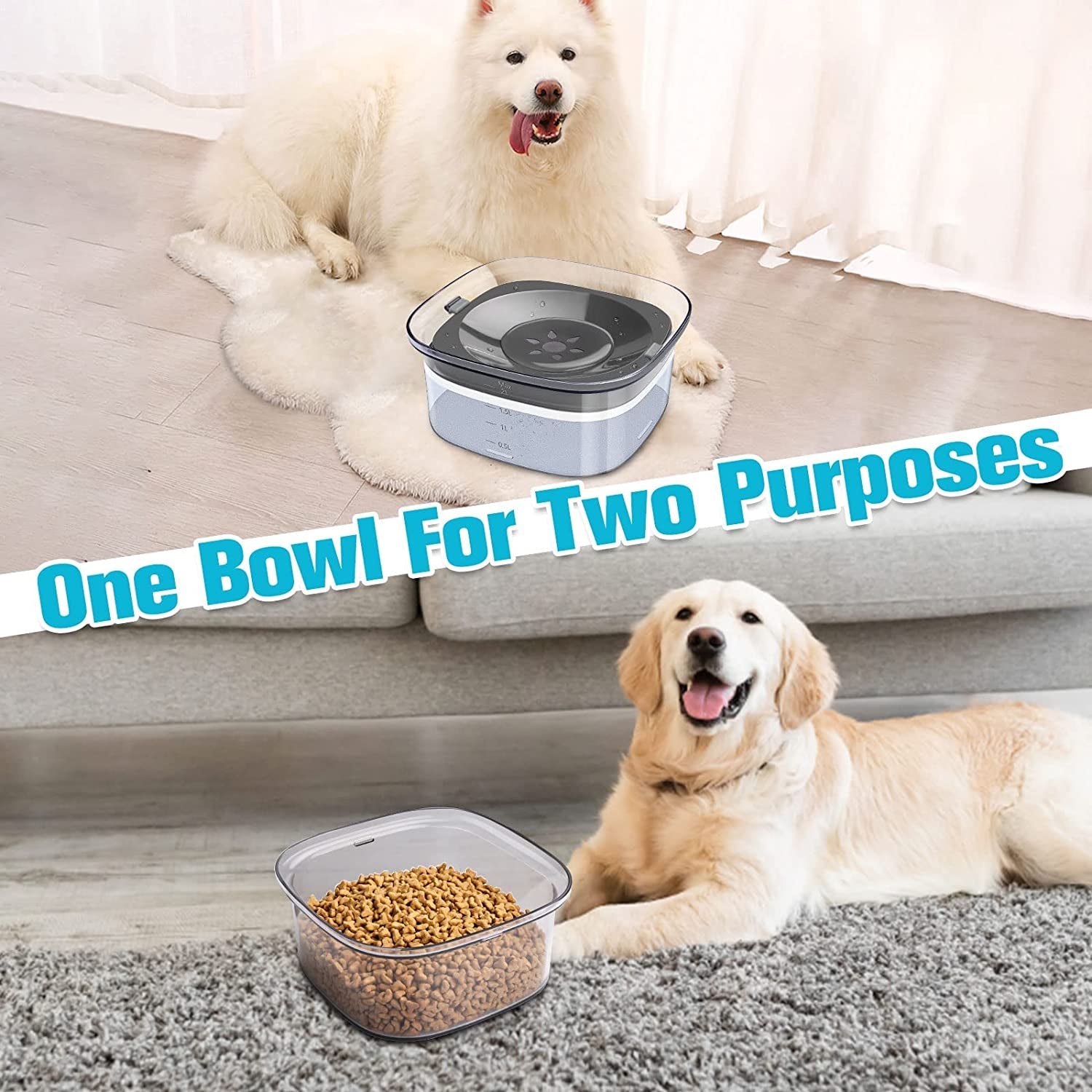 upsky-70oz-dog-water-bowl-2l-no-spill-dog-bowls-large-capacity-spill-proof-slow-water-feeder-no-splash-pet-water-dispenser-vehicle-carried-travel-slow-drinking-bowl-for-messy-drinkers